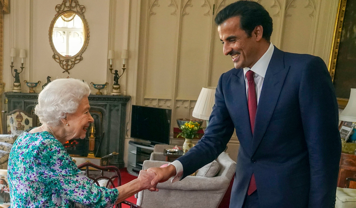 HH the Amir with Queen Elizabeth II